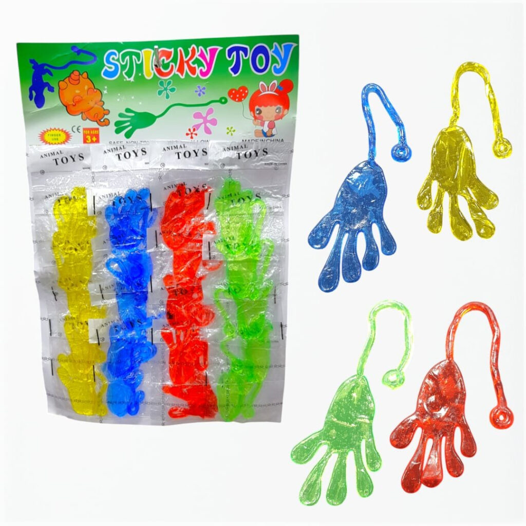 JUGUETE PEGAJOSO MANO CARTÓN X20PC X 150