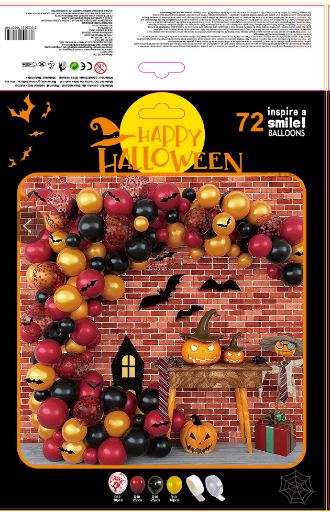 SET GLOBO 72 PCS HALLOWEN