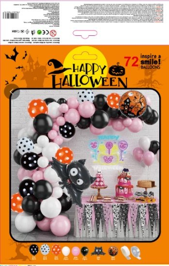 SET GLOBO 72 PCS HALLOWEN