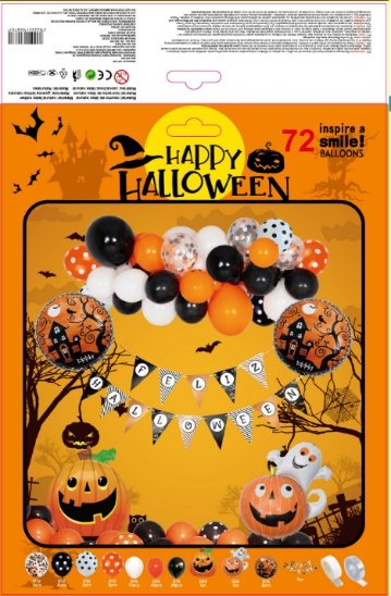 SET GLOBO 72 PCS HALLOWEN
