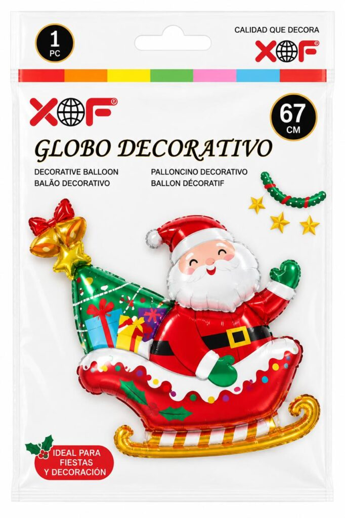 GLOBO METALIZADO DECORACION NAVIDAD