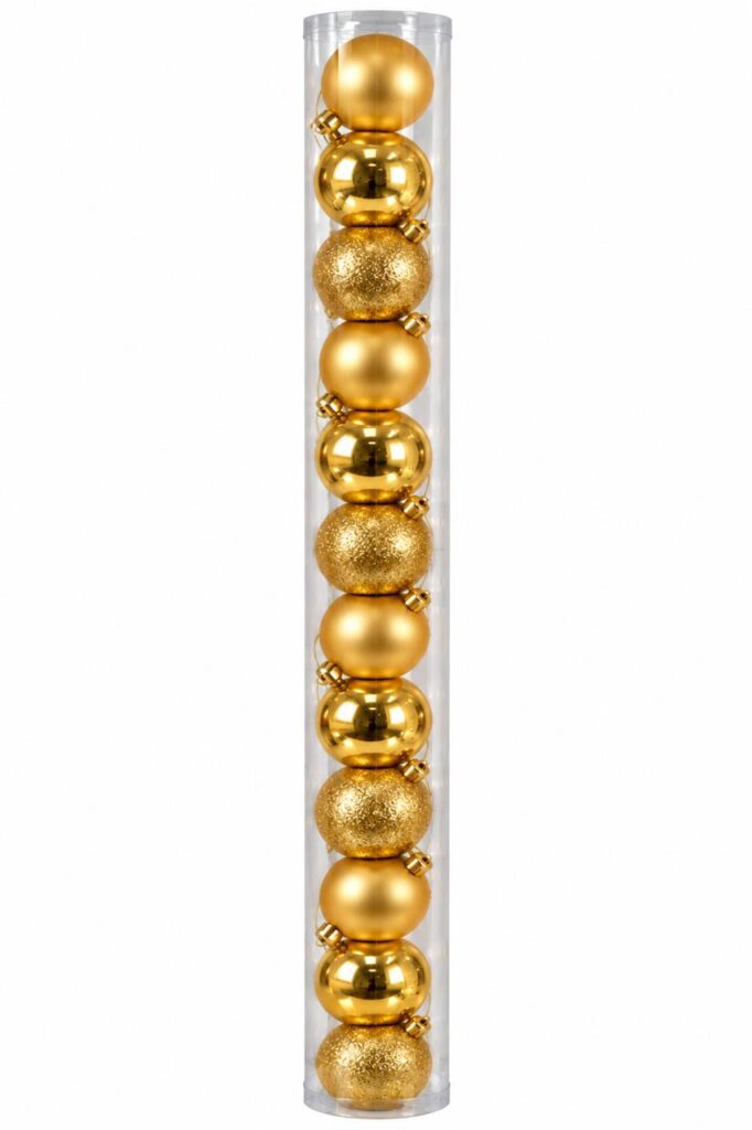 BOLA TUBO X12 4CM CAJA DORADO