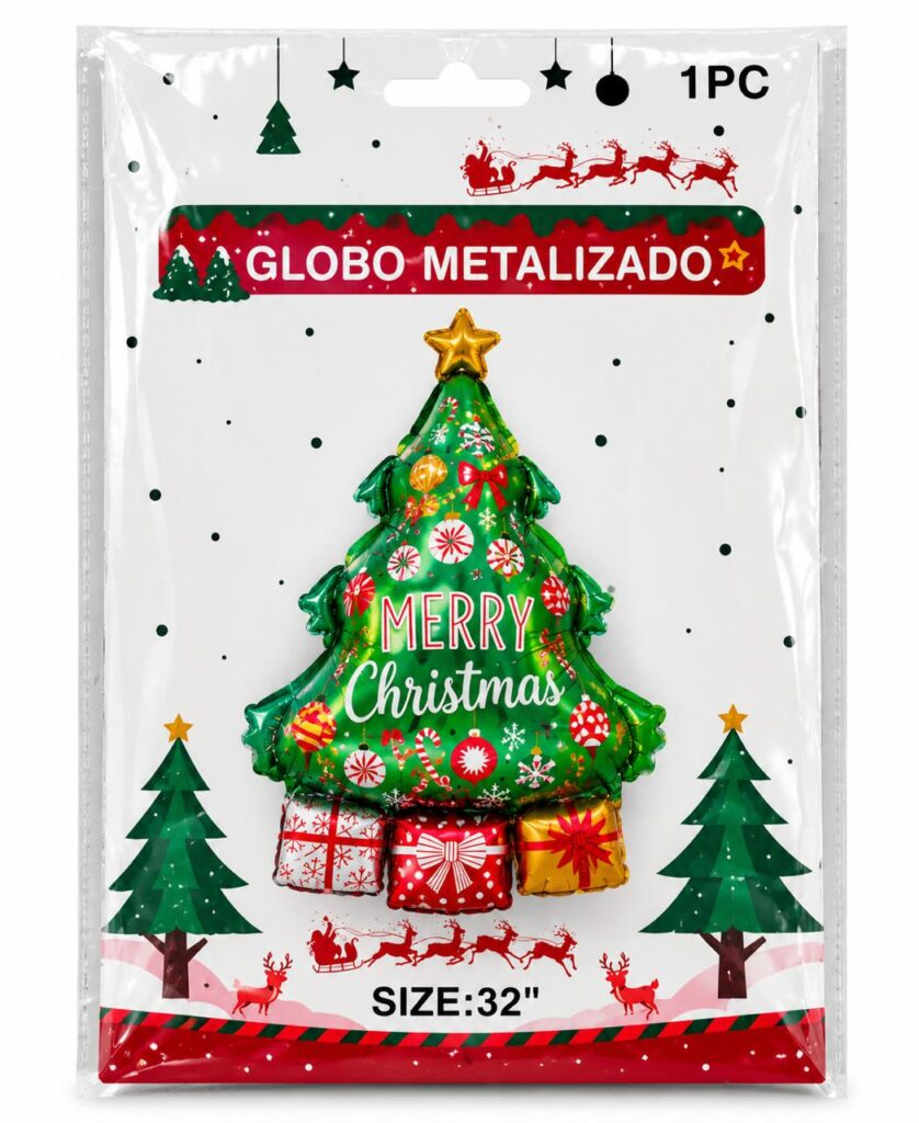 GLOBO METALIZADO DECORACION NAVIDAD