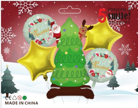 SET X5 GLOBO METALIZADO DECORACION NAVIDAD