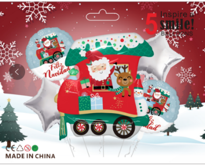 SET X5 GLOBO METALIZADO DECORACION NAVIDAD