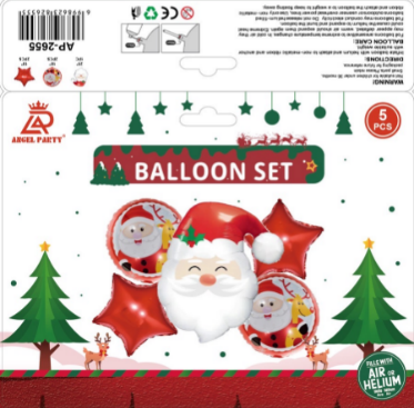 SET X5 GLOBO METALIZADO DECORACION NAVIDAD