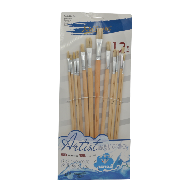 SET PINCELES MADERA X 12 PCS